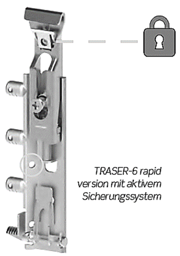 Unsichtbarer Schrankaufhänger Traser 6 Rapid Rechts mit aktivem Sicherungssystem