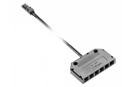 Stecker für LED-Beleuchtung, Verteiler schwarz 6 Steckdosen mit 2m awG24 Kabel (Konfektion)