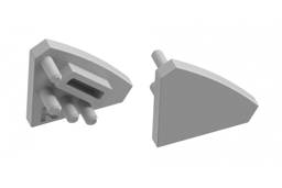 Endkappe für GLAX-Profil abgewinkelt - aufgebracht für flaches Gehäuse, links und rechts silber (10/Blist)
