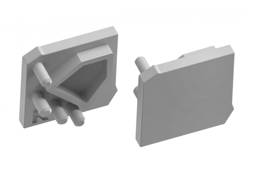 Dreieckige Mantelkappe für GLAX-Profile eckig - links und rechts aufgebrachte Silber (10 Stück/Blis)