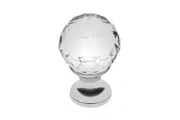 Möbelknopf Crystal Palace A, 20 mm, Kristallfarbe: durchsichtig, Metalloberfläche: Chrom glänzend
