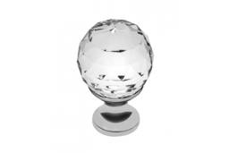 Möbelknopf Crystal Palace A, 25 mm, Kristallfarbe: durchsichtig, Metalloberfläche: Chrom glänzend