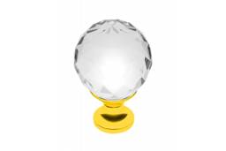 Möbelknopf Crystal Palace A, 30 mm, Kristallfarbe: durchsichtig, Metalloberfläche: Messing