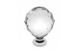 Möbelknopf Crystal Palace A, 40 mm, Kristallfarbe: durchsichtig, Metalloberfläche: Chrom glänzend