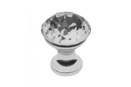 Möbelknopf Crystal Palace B, 20 mm, Kristallfarbe: durchsichtig, Metalloberfläche: Chrom glänzend