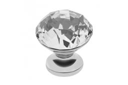 Möbelknopf Crystal Palace B, 25 mm, Kristallfarbe: durchsichtig, Metalloberfläche: Chrom glänzend