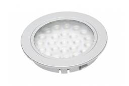 LED-Einbauleuchte Alvaro, 12V DC, 1,7W, 24 SMD3528, warmweiß, 2m Kabel mit miniAMP (2 wkr