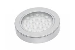 LED-Einbauleuchte silber mit Vasco-Abstand, 12V DC, 1,7W, 24 SMD3528, neutral, 200cm Kabel